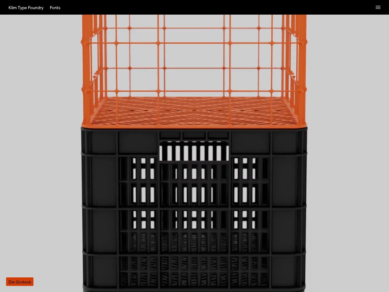 Klim Type Foundry homepage
