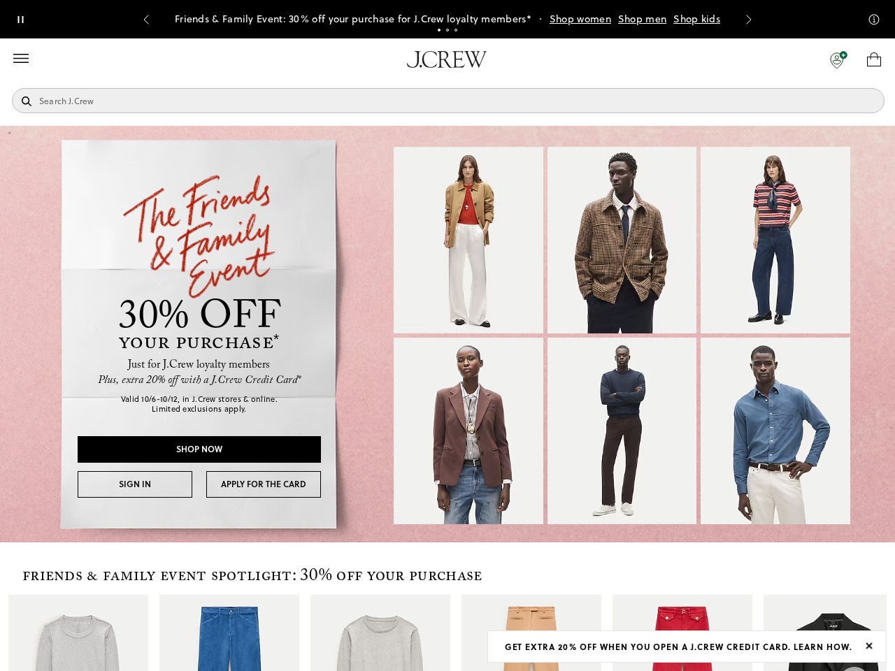 J.Crew homepage