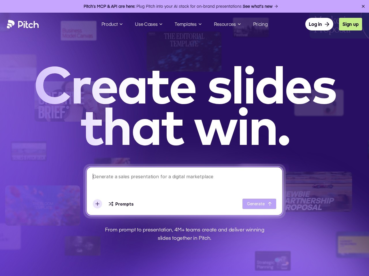 Pitch homepage