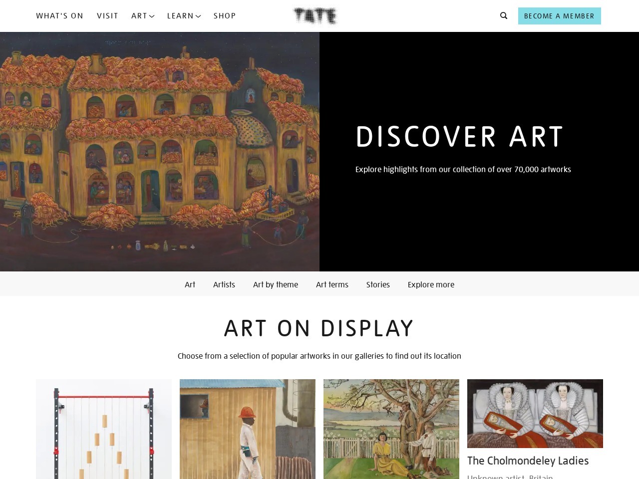 Tate Art homepage