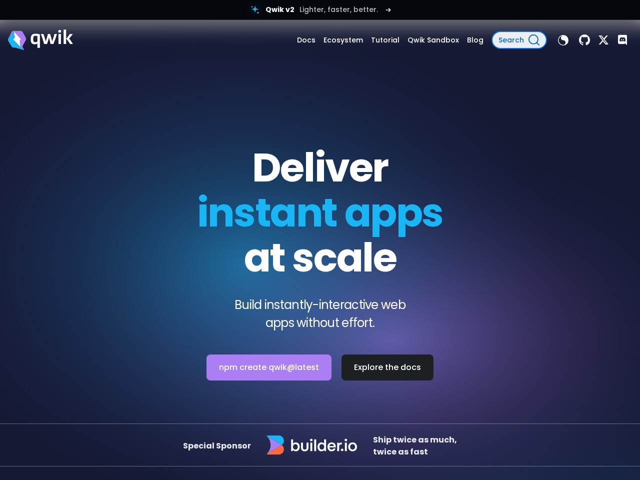 Qwik homepage