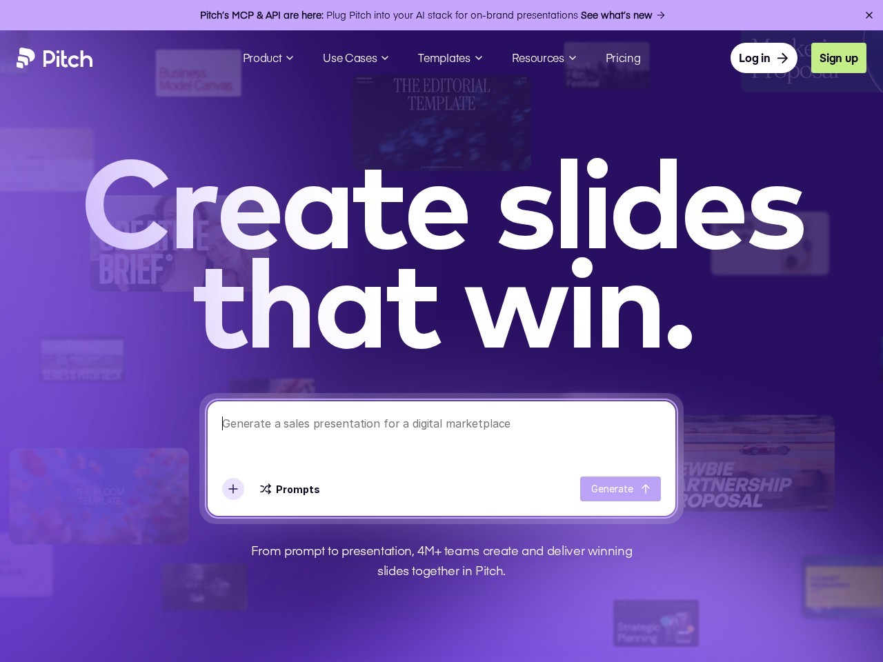 Pitch homepage