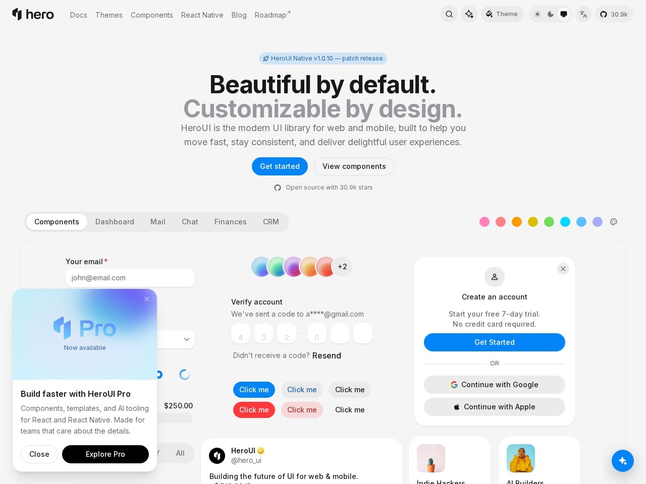NextUI homepage