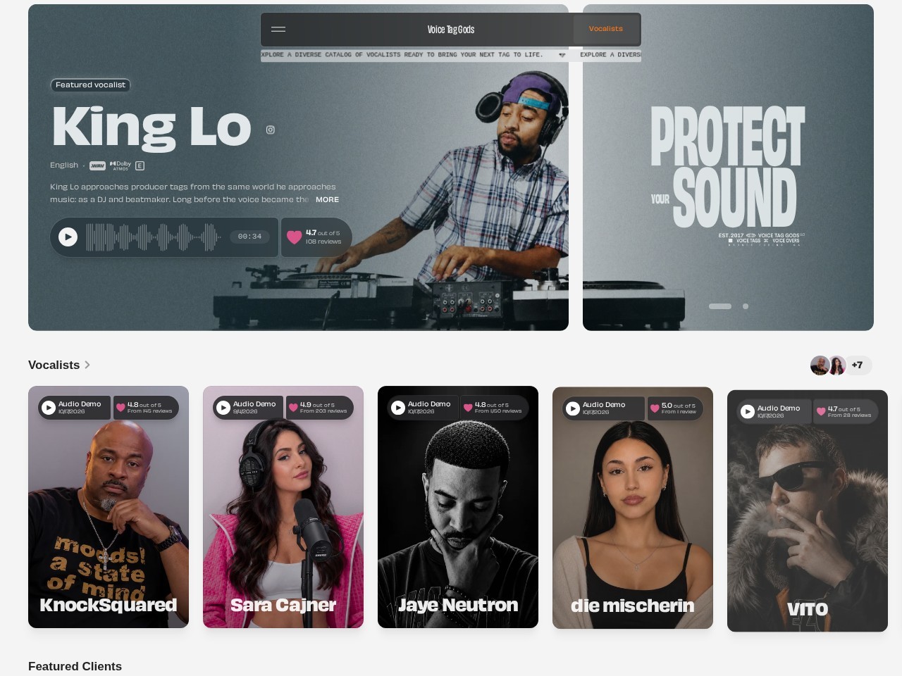 Voice Tag Gods homepage