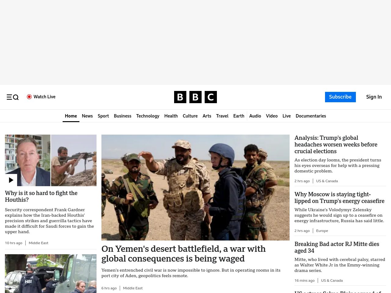BBC homepage