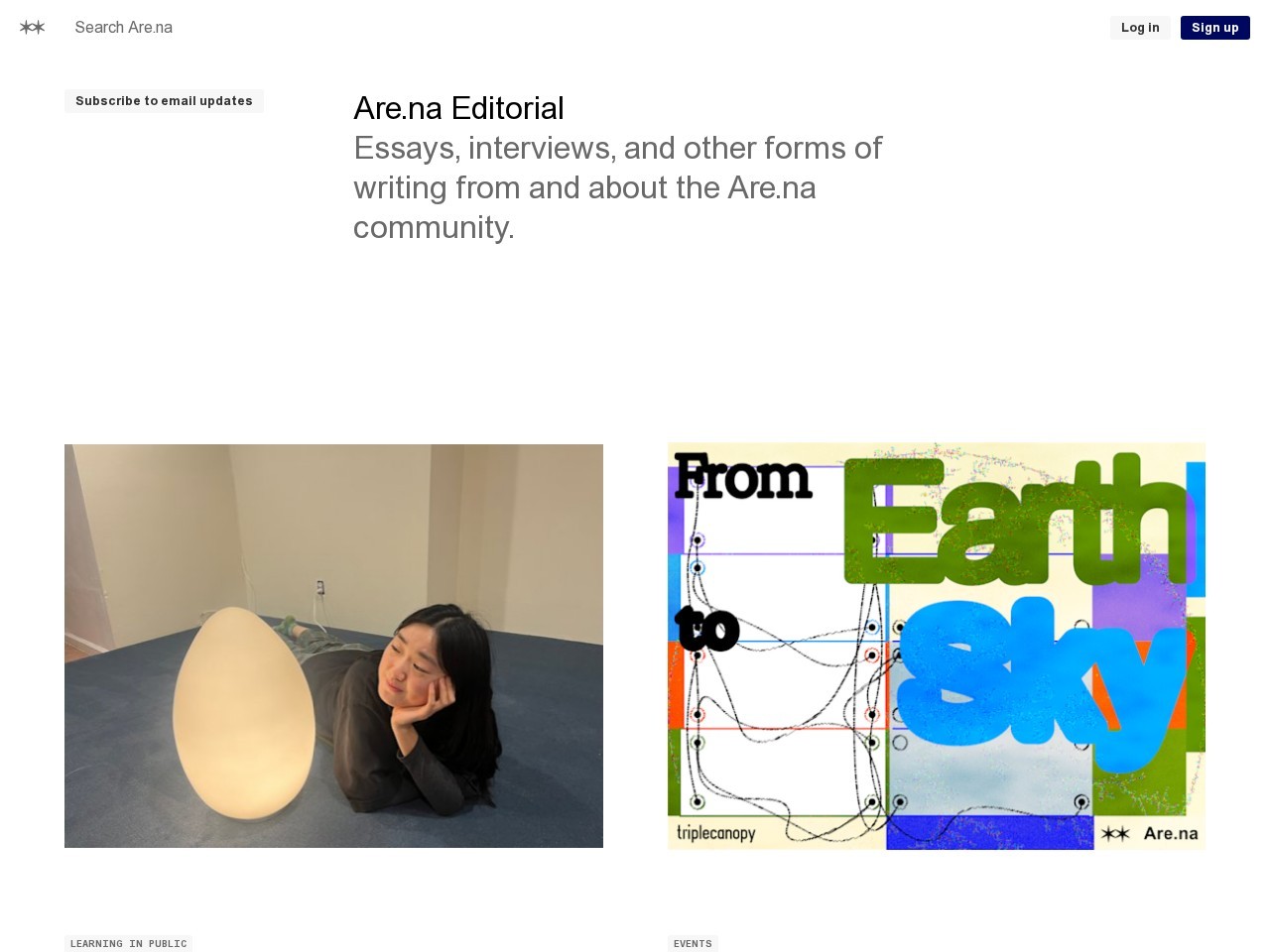 Are.na Blog homepage