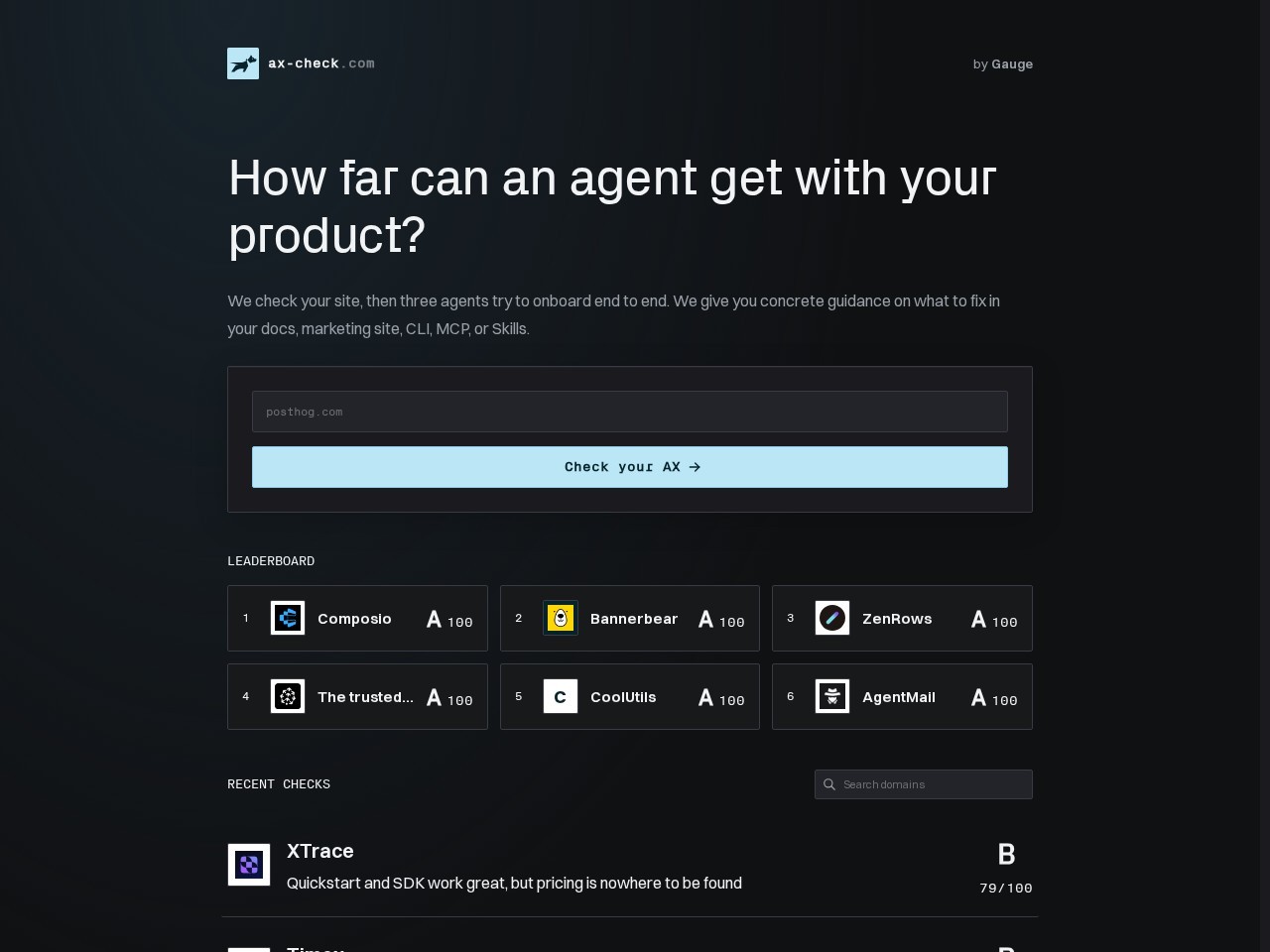 Ax-Check homepage
