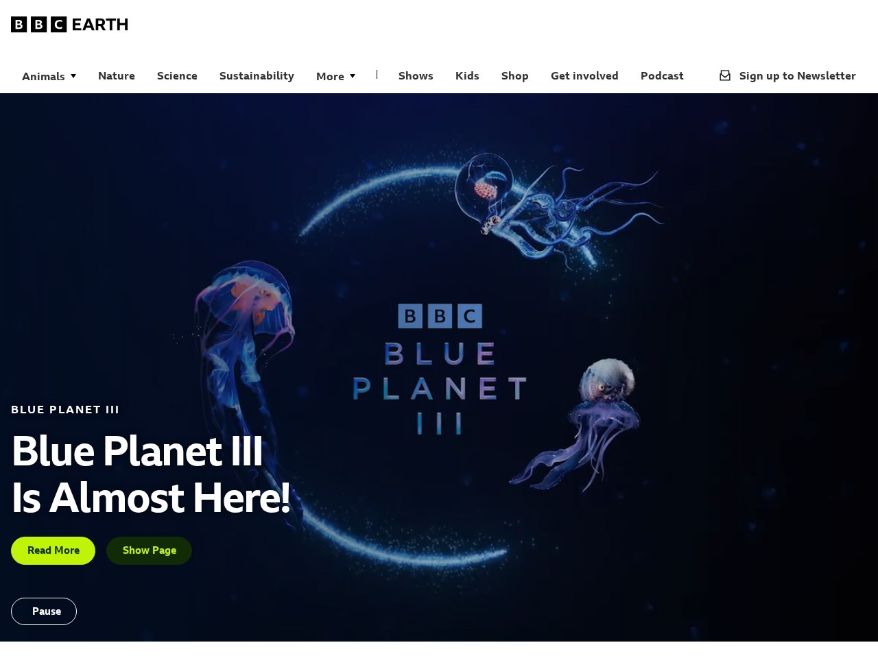 BBC Earth homepage