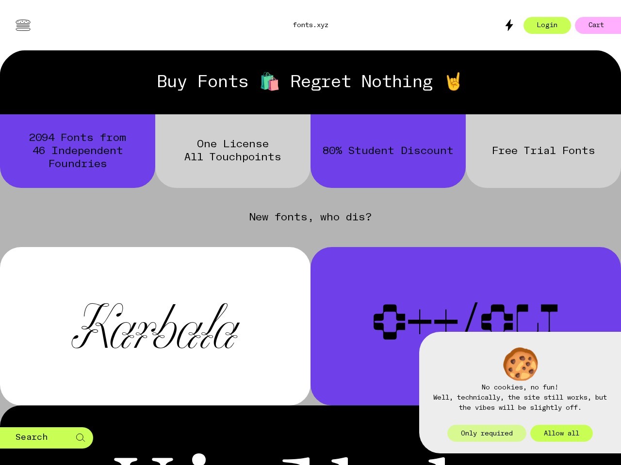 fonts.xyz homepage