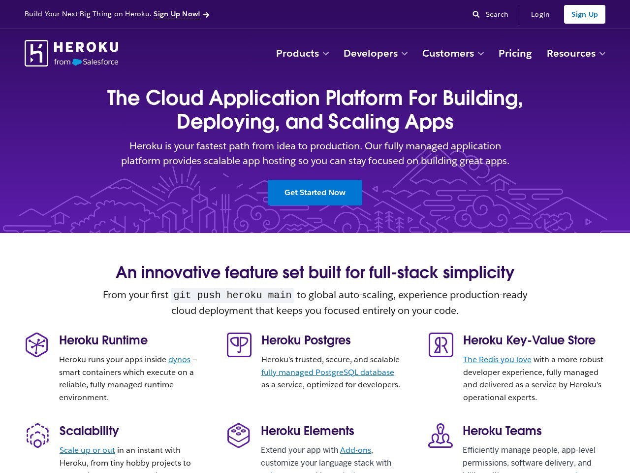 Heroku Home homepage