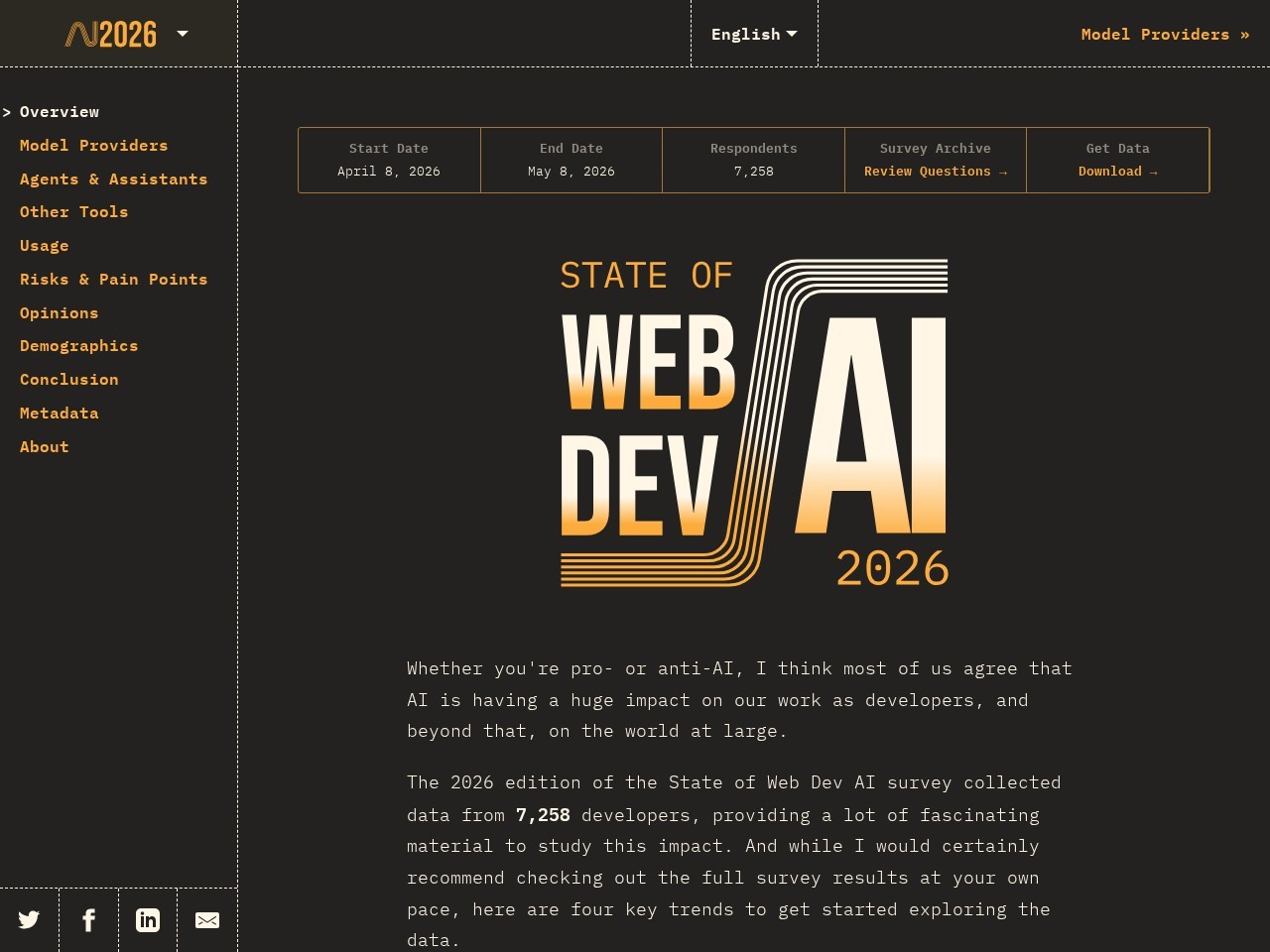 State of AI 2026 homepage