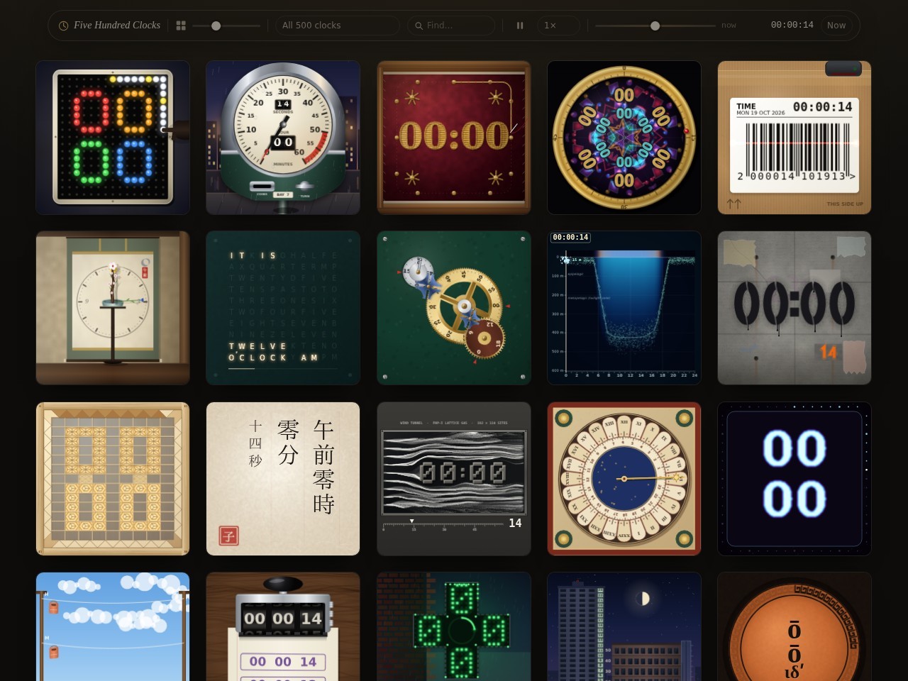 Five Hundred Clocks homepage