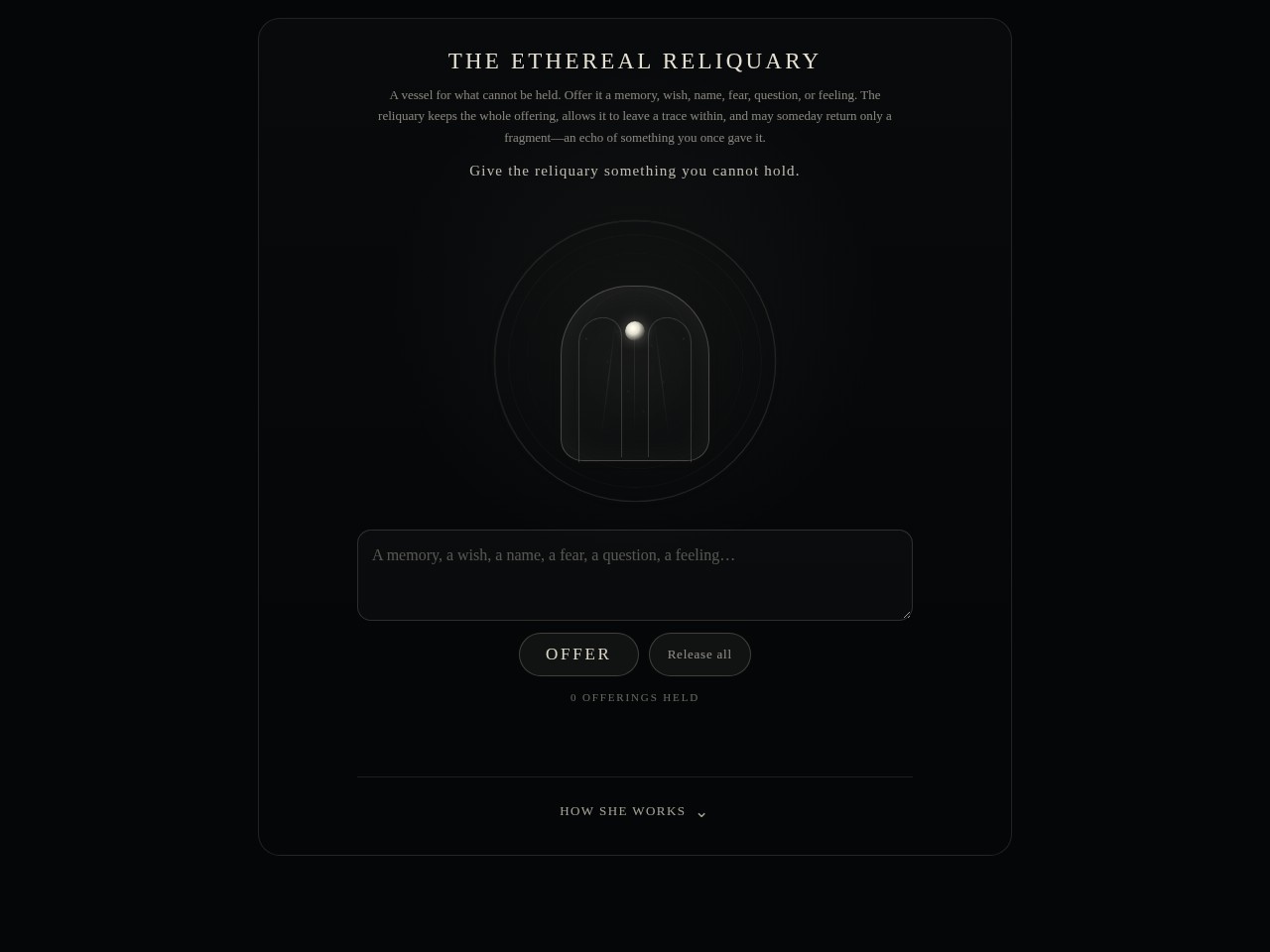 The Ethereal Reliquary homepage