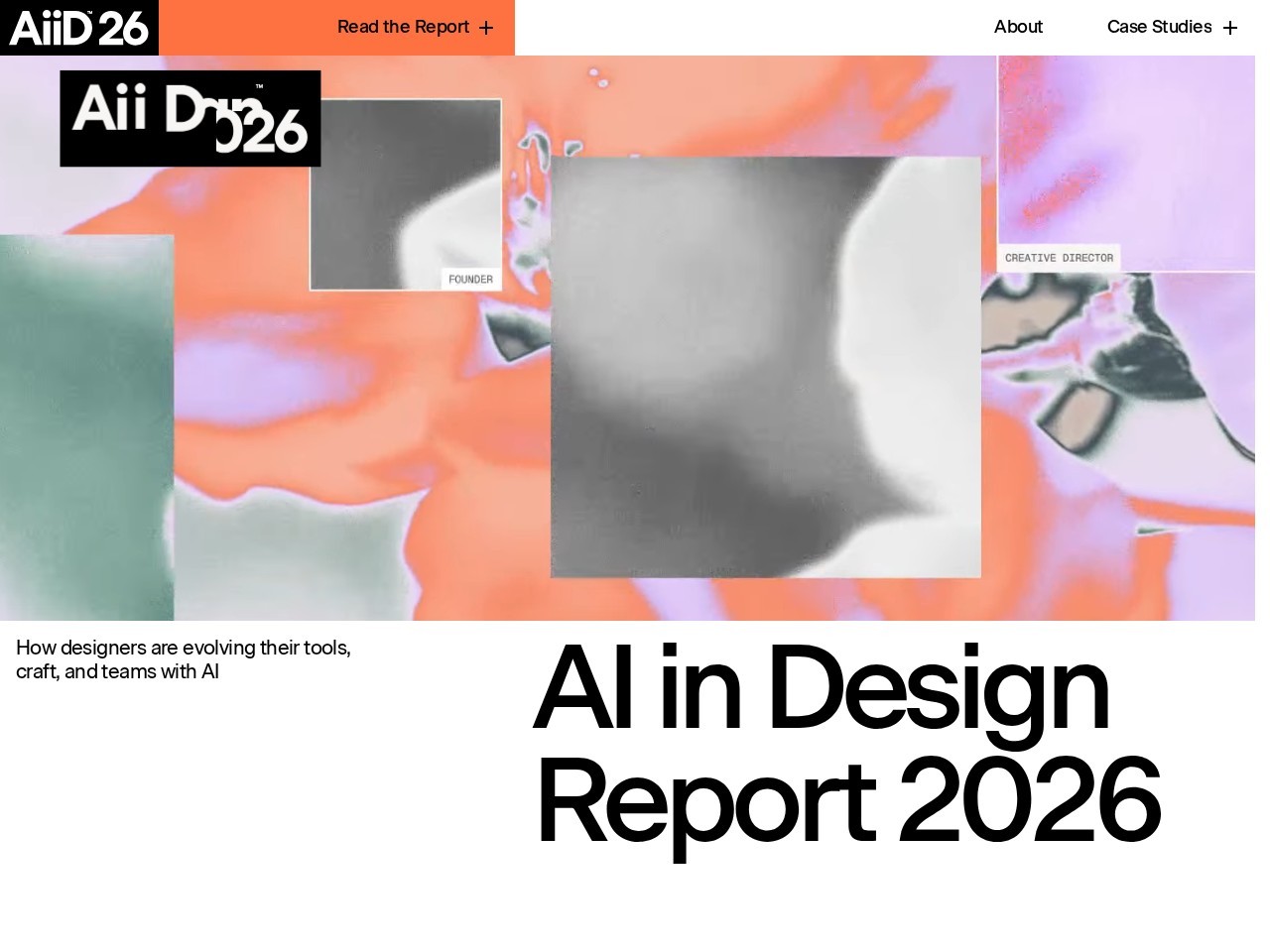 State of AI in Design homepage