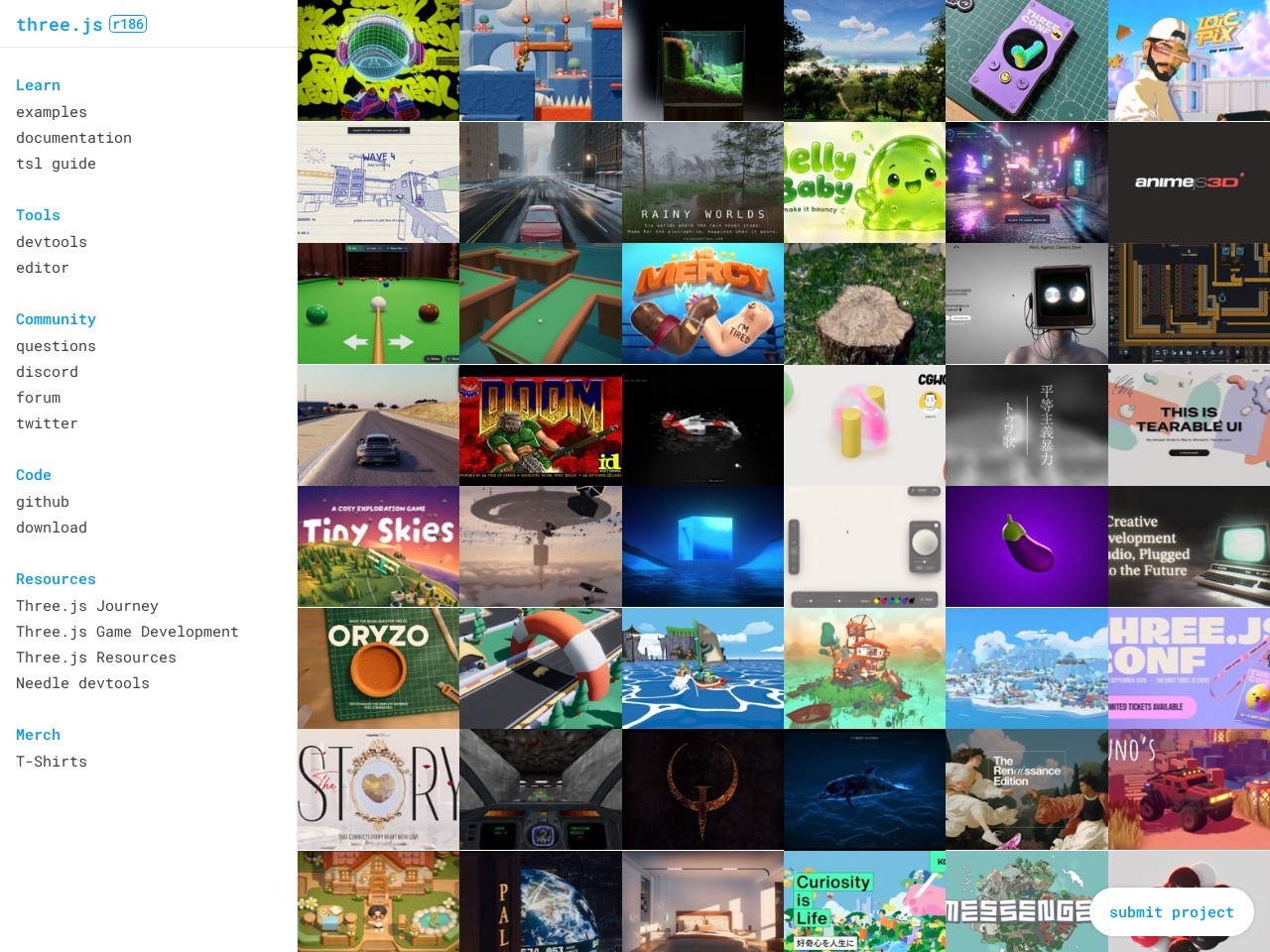 Three.js homepage