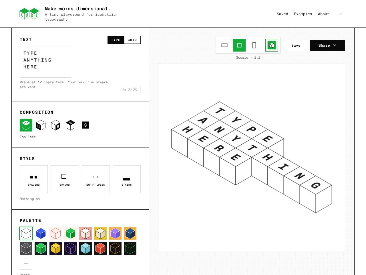 CUBE Type homepage