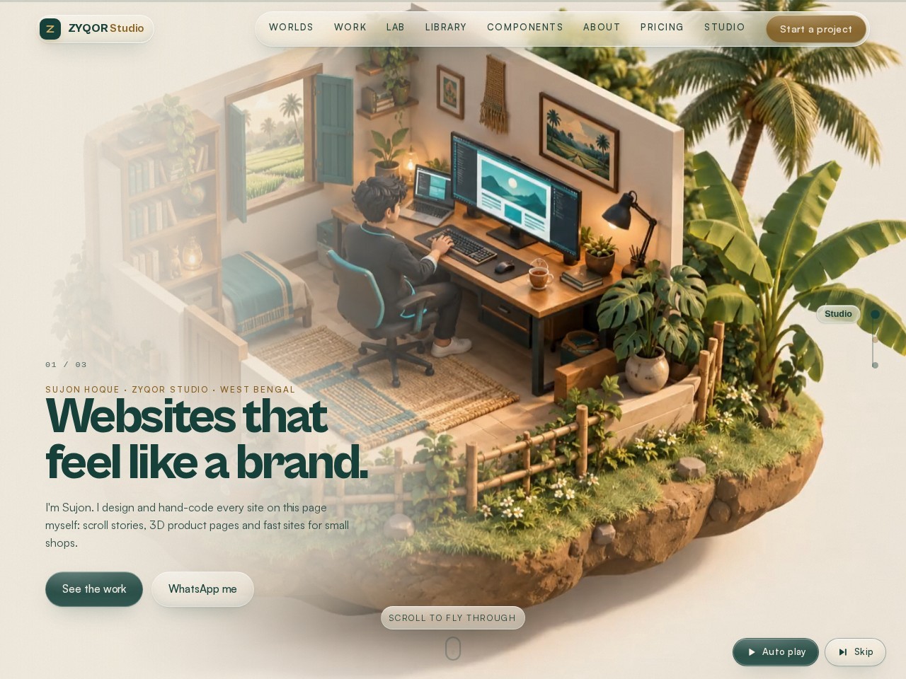 Zyqor Studio homepage